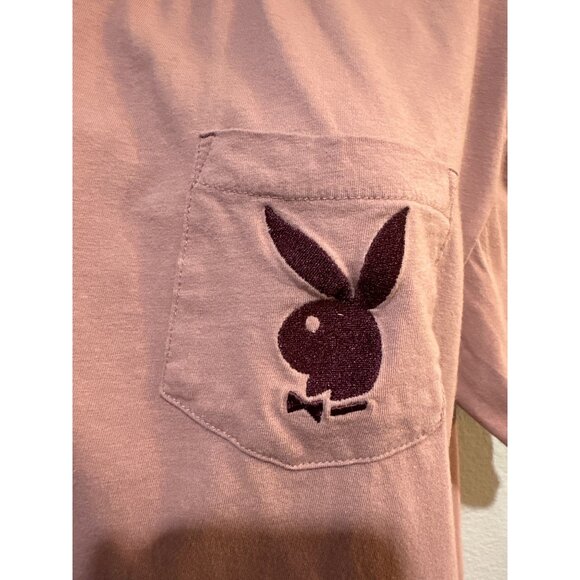 Playboy Bunny M Mauve Crewneck Short Sleeves T-Shirt - Picture 5 of 13